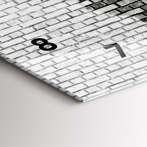 Horloge murale horizontale Carte du monde avec un mur de briques