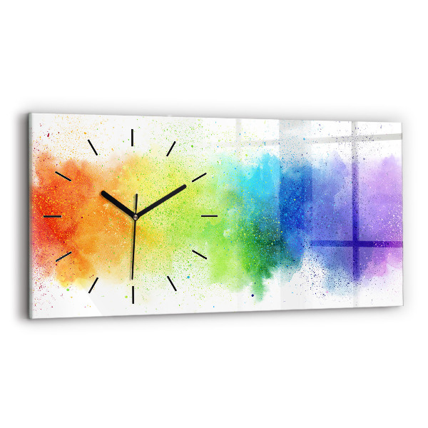 Horloge murale horizontale Arc-en-ciel abstrait