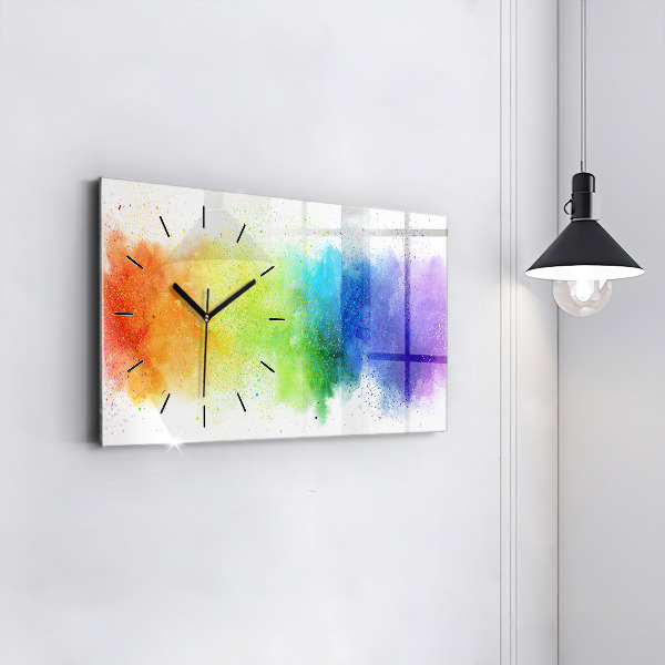 Horloge murale horizontale Arc-en-ciel abstrait