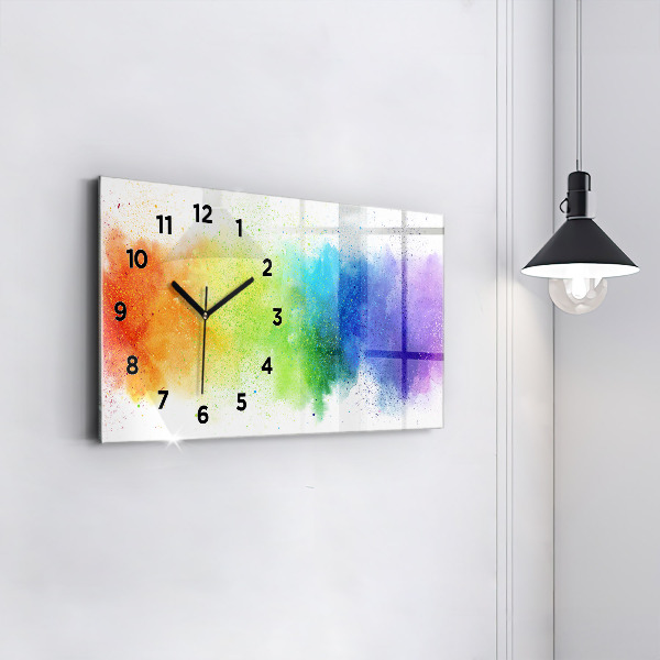 Horloge murale horizontale Arc-en-ciel abstrait