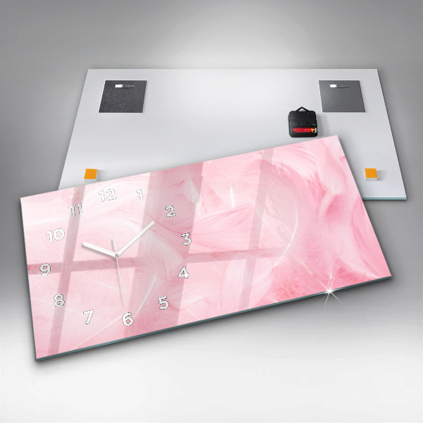 Horloge murale horizontale Plumes abstraites