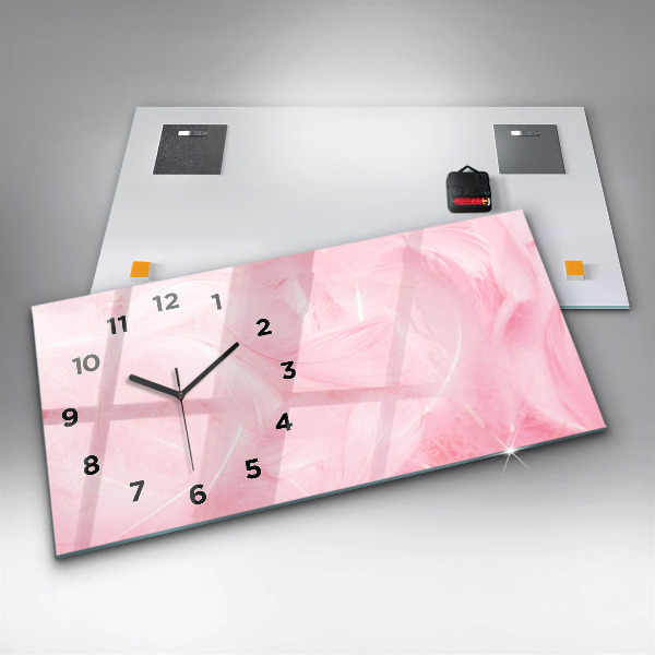 Horloge murale horizontale Plumes abstraites