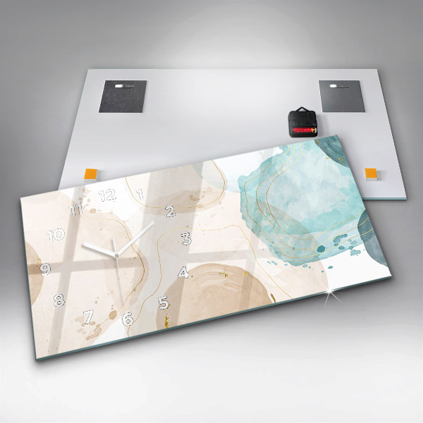 Horloge murale horizontale 'Taches d''aquarelle'
