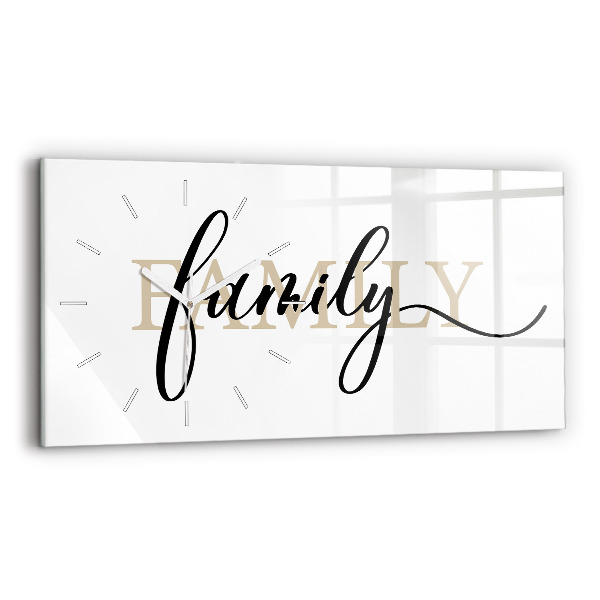 Horloge murale horizontale 'L''inscription Famille'