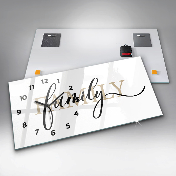 Horloge murale horizontale 'L''inscription Famille'