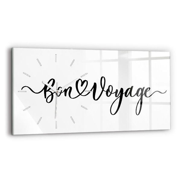 Horloge murale horizontale 'L''inscription Bon voyage'
