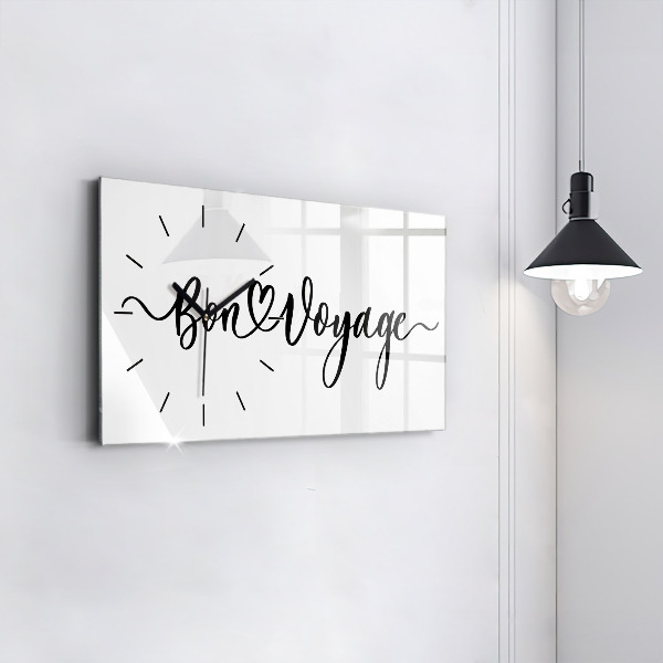 Horloge murale horizontale 'L''inscription Bon voyage'