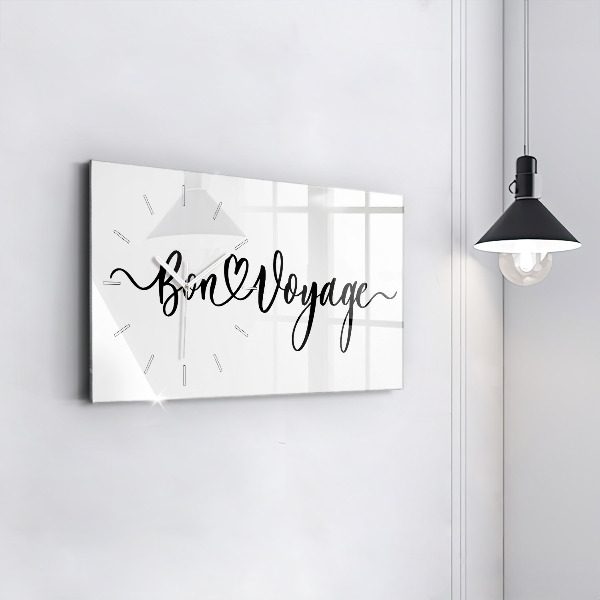 Horloge murale horizontale 'L''inscription Bon voyage'
