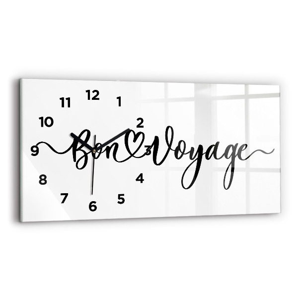 Horloge murale horizontale 'L''inscription Bon voyage'