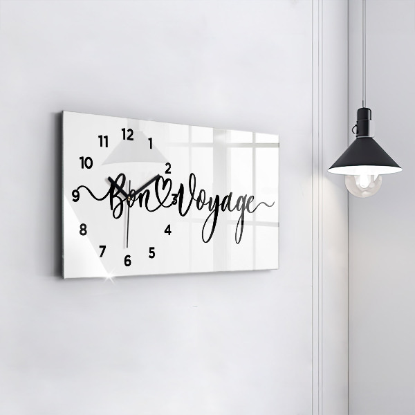 Horloge murale horizontale 'L''inscription Bon voyage'