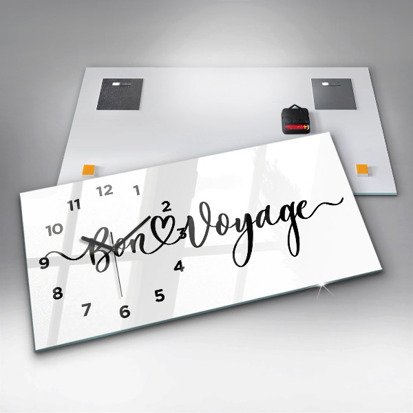 Horloge murale horizontale 'L''inscription Bon voyage'