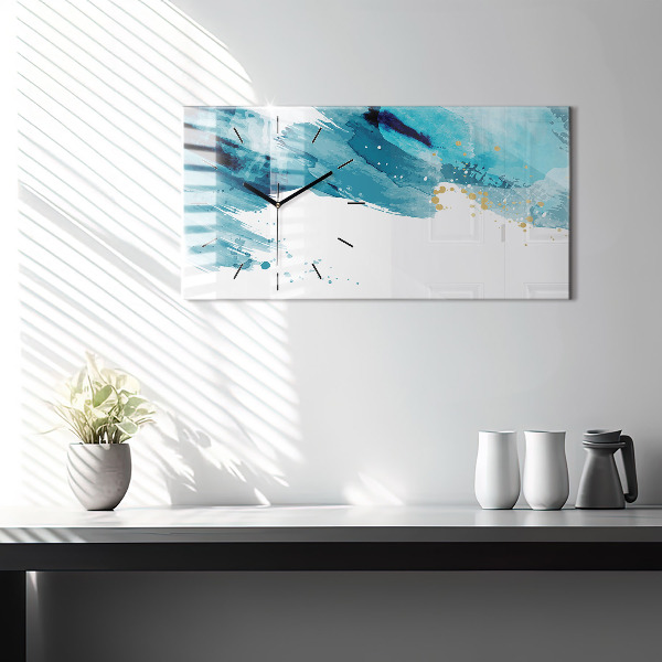 Horloge murale horizontale Coups de pinceau