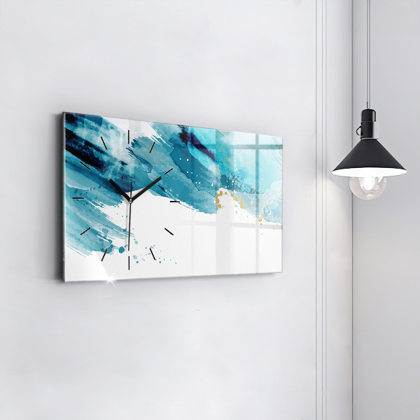 Horloge murale horizontale Coups de pinceau