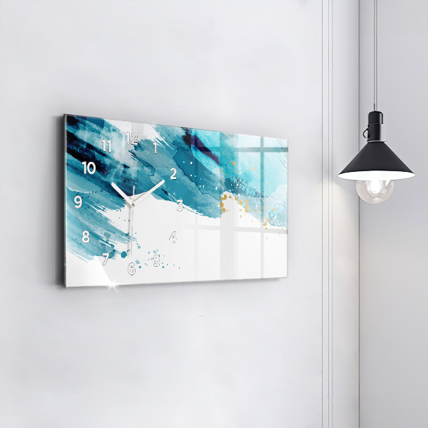 Horloge murale horizontale Coups de pinceau