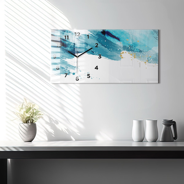 Horloge murale horizontale Coups de pinceau