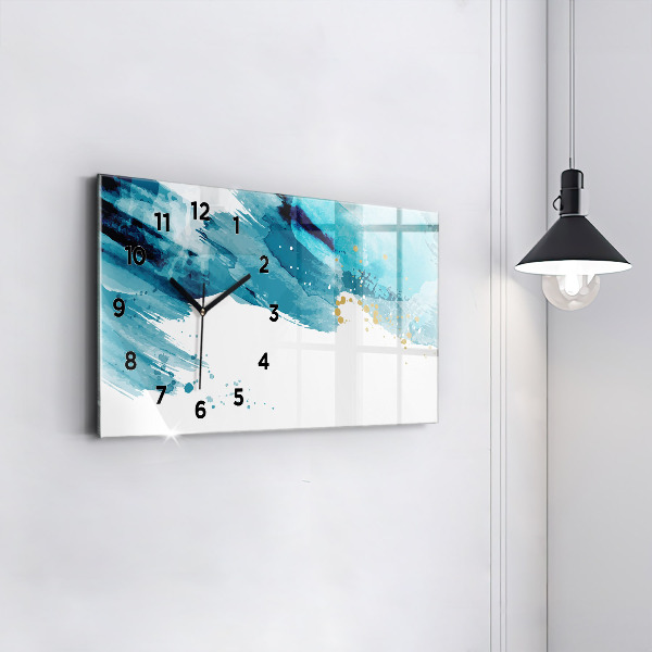 Horloge murale horizontale Coups de pinceau