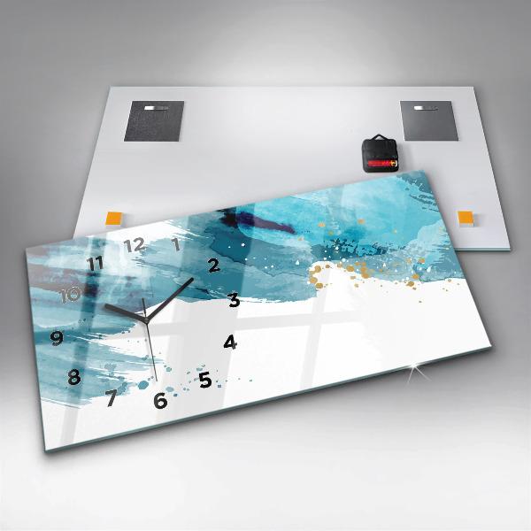 Horloge murale horizontale Coups de pinceau