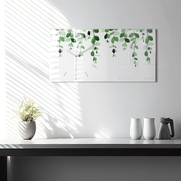 Horloge murale horizontale Feuilles de plantes