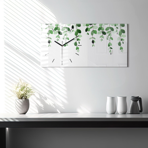 Horloge murale horizontale Feuilles de plantes
