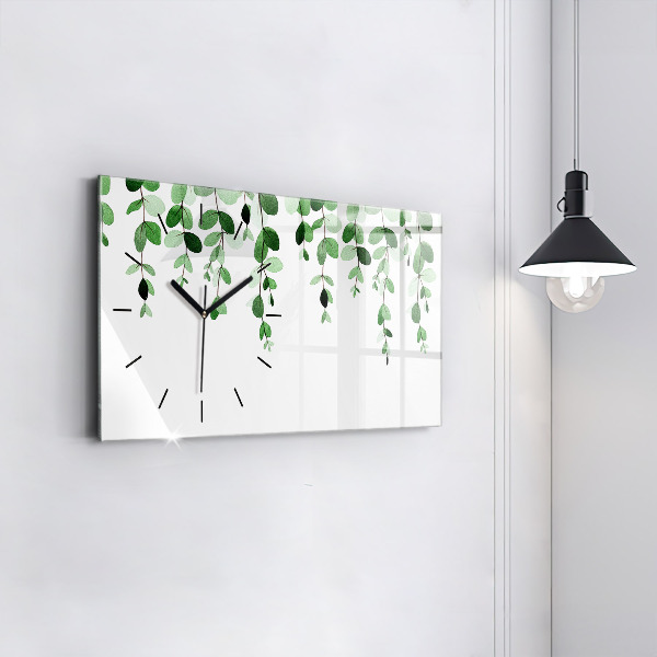 Horloge murale horizontale Feuilles de plantes