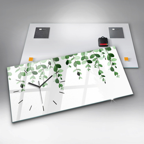 Horloge murale horizontale Feuilles de plantes