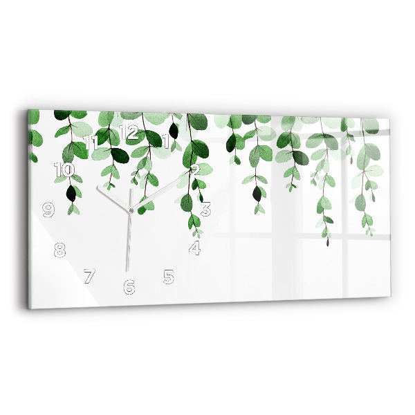 Horloge murale horizontale Feuilles de plantes