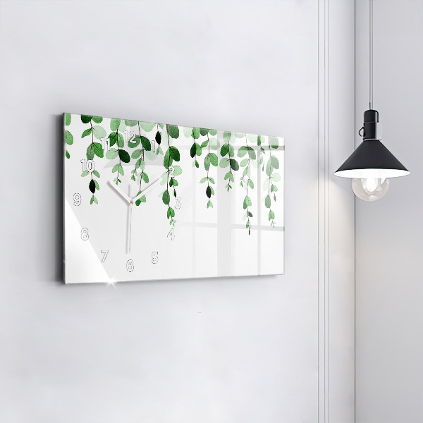 Horloge murale horizontale Feuilles de plantes
