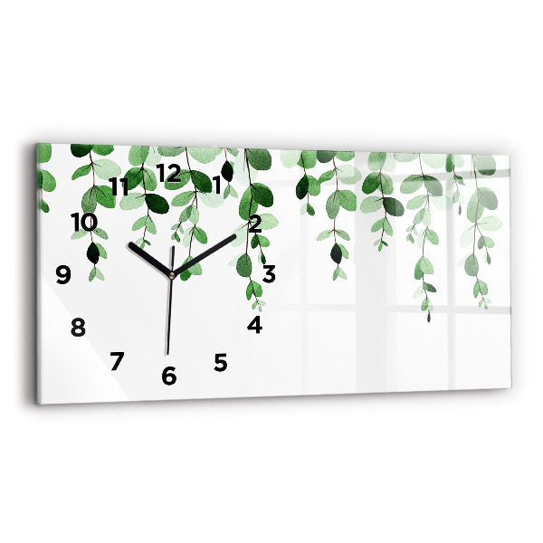 Horloge murale horizontale Feuilles de plantes
