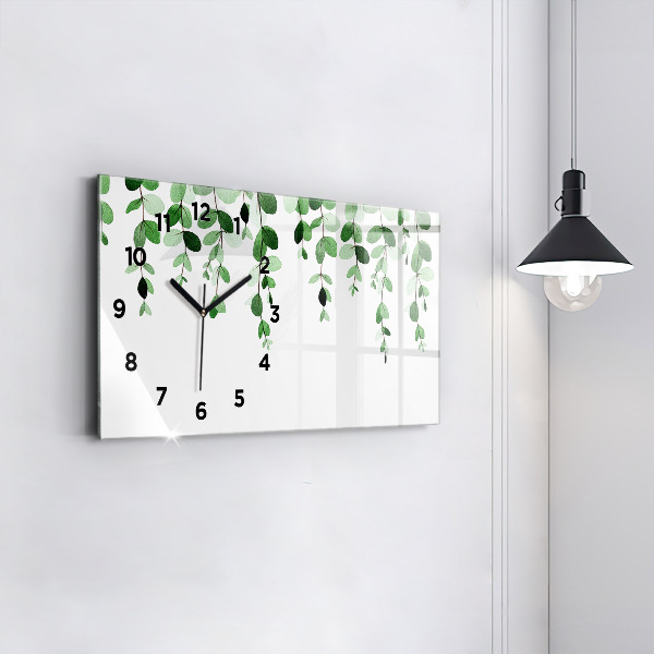 Horloge murale horizontale Feuilles de plantes
