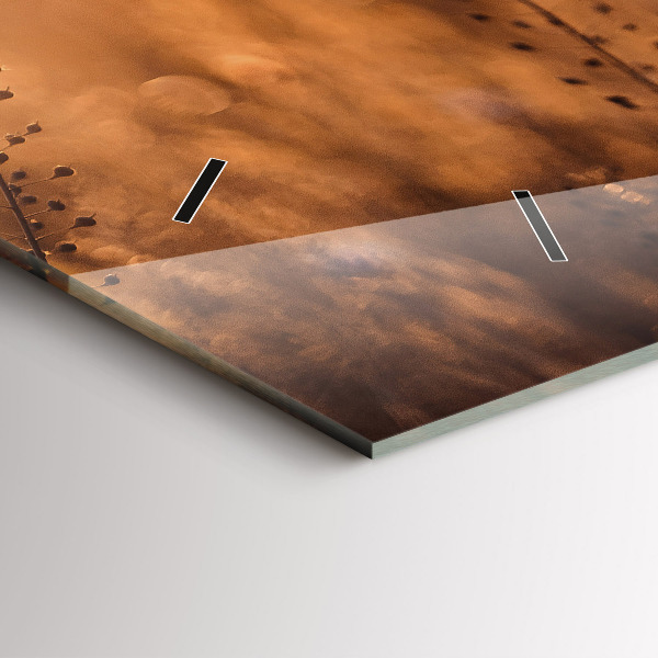 Horloge murale horizontale Lever de soleil sur le terrain