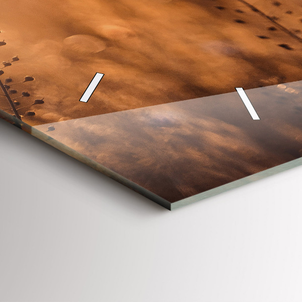 Horloge murale horizontale Lever de soleil sur le terrain