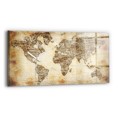 Horloge rectangulaire horizontale Carte du vieux monde