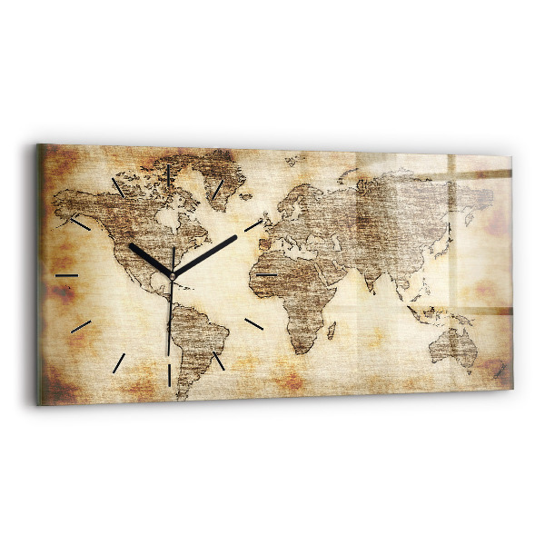 Horloge rectangulaire horizontale Carte du vieux monde