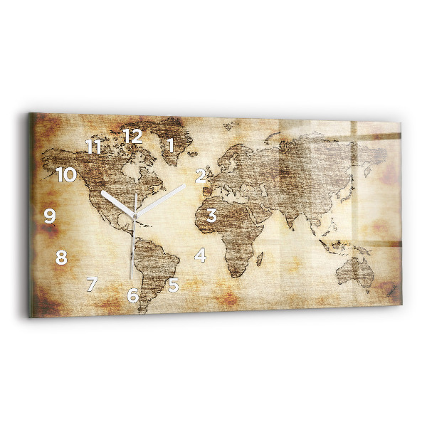Horloge rectangulaire horizontale Carte du vieux monde