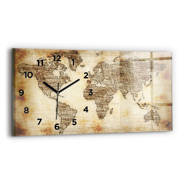 Horloge rectangulaire horizontale Carte du vieux monde