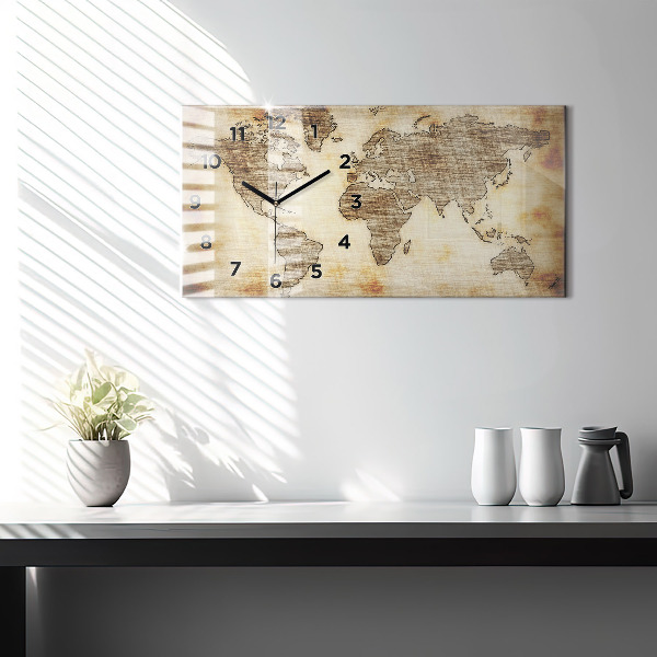 Horloge rectangulaire horizontale Carte du vieux monde