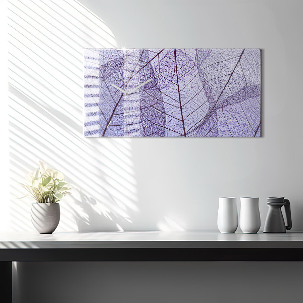Horloge murale horizontale Feuilles nature