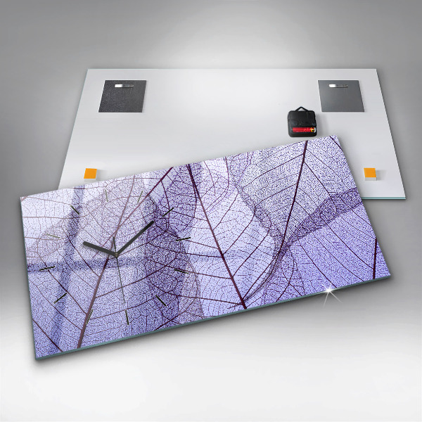 Horloge murale horizontale Feuilles nature