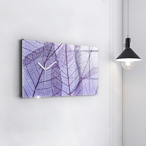 Horloge murale horizontale Feuilles nature
