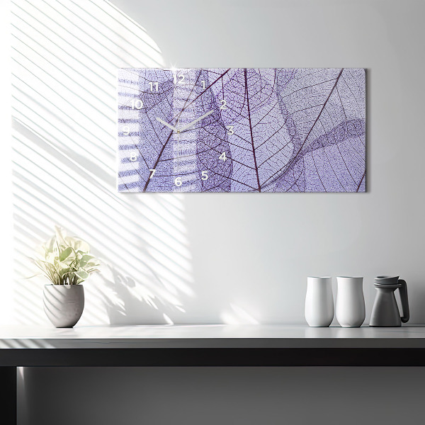 Horloge murale horizontale Feuilles nature