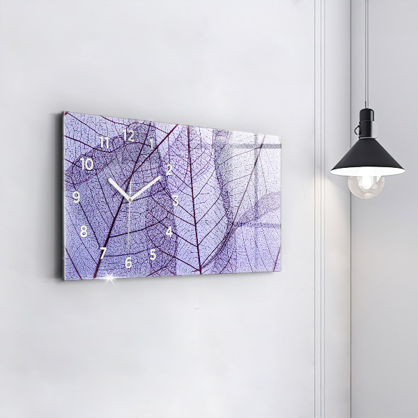 Horloge murale horizontale Feuilles nature