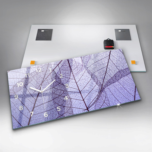Horloge murale horizontale Feuilles nature