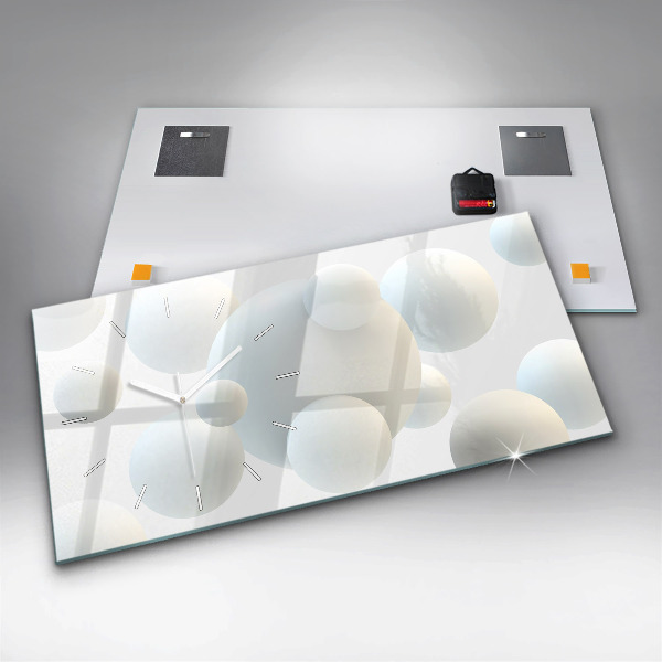 Horloge murale horizontale Boules abstraites