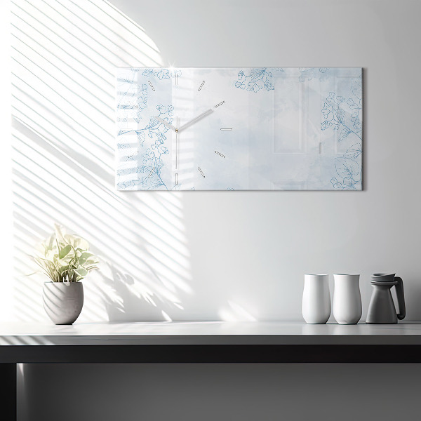 Horloge murale horizontale Croquis de plantes