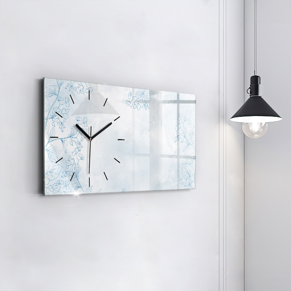 Horloge murale horizontale Croquis de plantes
