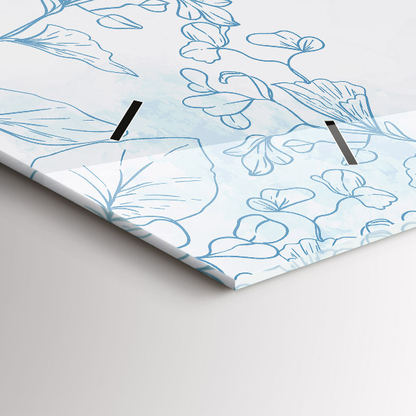 Horloge murale horizontale Croquis de plantes