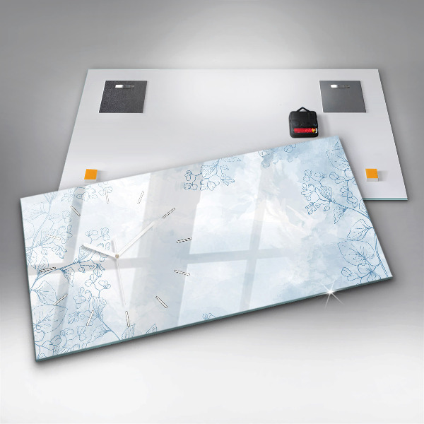 Horloge murale horizontale Croquis de plantes