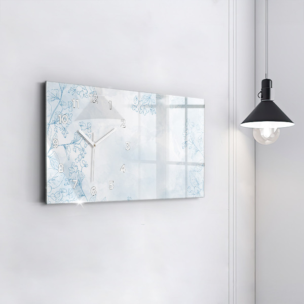 Horloge murale horizontale Croquis de plantes