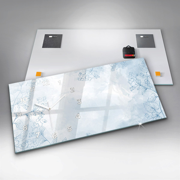 Horloge murale horizontale Croquis de plantes