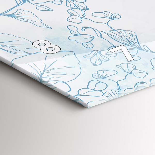 Horloge murale horizontale Croquis de plantes